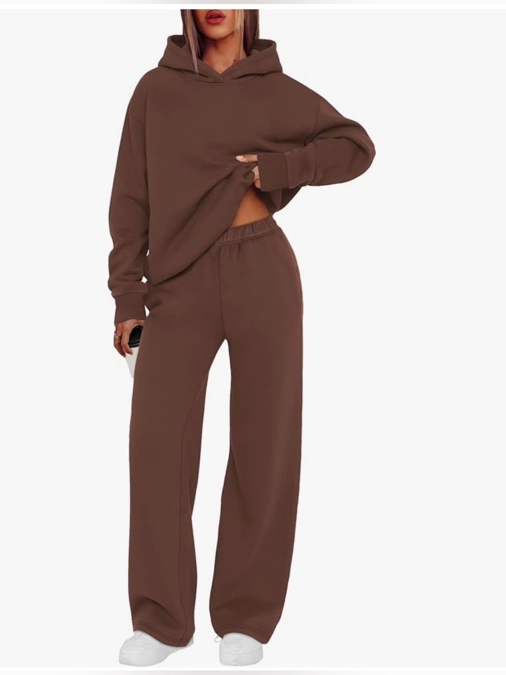 Hoodie and Wide-Leg Sweat Set